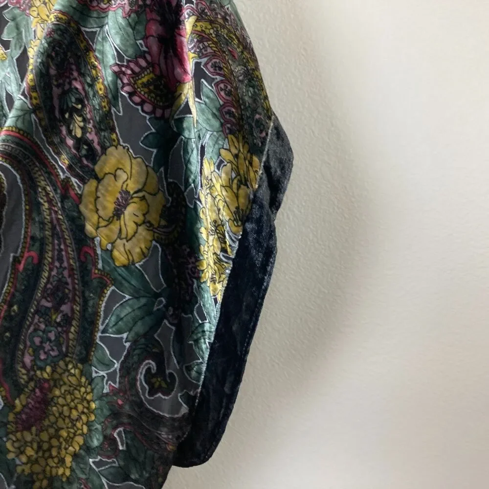 Heidi Abra Night Garden Burnout Silk Velvet Fringe Poncho One Size Whimsigoth - Picture 12 of 13